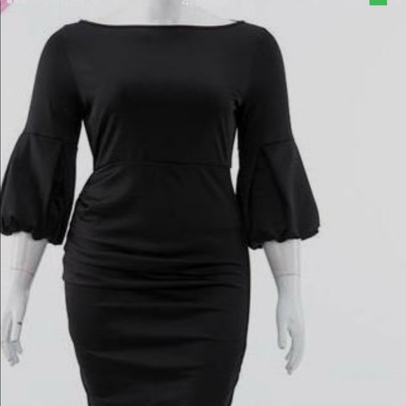 Black Dress with Puffy Sleeves